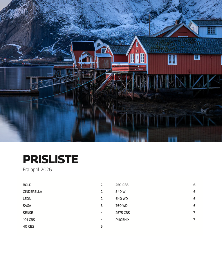 Dovre prisliste pr oktober 2025